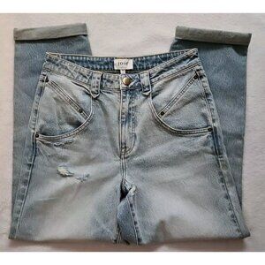 Joie Delphine Taper Jean Women's Sz 27  NWT Crosby Wash Rigid Denim Distressed